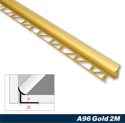 Produktbild von Effector Fliesenschiene aus eloxiertem Aluminium - Fliesenkanten Schutz - (Innenleiste Gold) Aluprofile rostfrei Kantenschutz Fußboden Leisten Deko