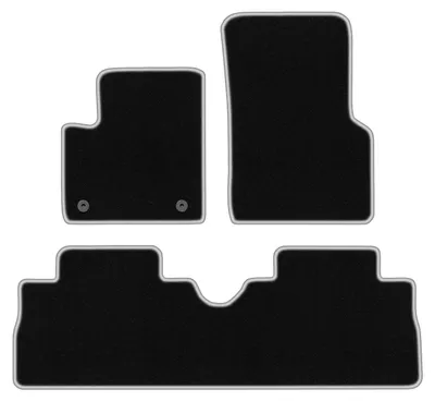 Produktbild von Fußmatten Velours Schwarz/Silber für Renault Espace III 1996-2002 Set 3-tlg