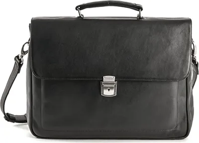 Image de HAROLD'S Cuir serviette sac d'ordinateur portable Campo Briefcase Lock Black noir