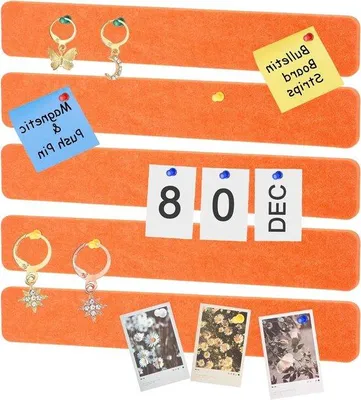 Produktbild von Selbstklebende Viltbordstreifen, 6-teilig, 33x5cm, orange, für Notizen und Fotos