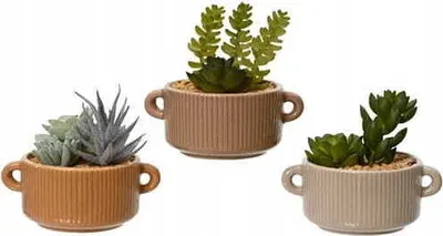 Zdjęcie produktu dla Kaktus w ozdobnej doniczce Sztuczna roślina 13x13 cm