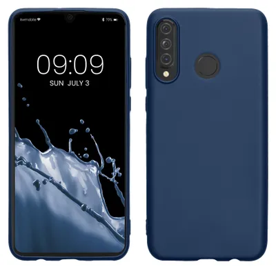 Produktbild von kwmobile Handyhülle für Huawei P30 Lite Hülle - Silikon Case metallisch schimmernd - Schutzhülle Cover - Metallic Blau
