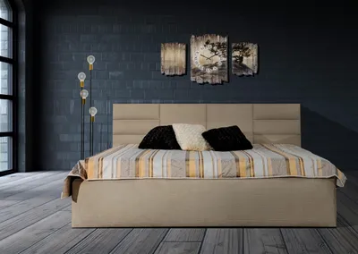 Produktbild von Polsterbett Madera Beige 200 x 200 x 40 cm Stauraum unter der Liegefläche Mit hochwertiger Matratze H2 (bis 100 kg) und Lattenrost