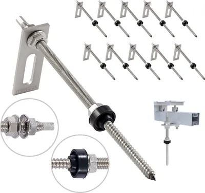 Produktbild von NuaSol  10x Stockschraube mit Adapterblech M10 x200mm aus Edelstahl  (SUS304)
