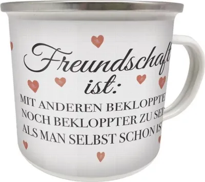 Produktbild von Kult Emaille Becher 0,5 L - Freundschaft IST - MIT Anderen Bekloppten, EB 82