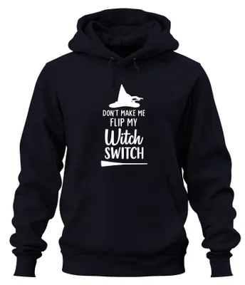 Obrázok produktu pre Nenúť ma prepínať čarodejnicu Halloween Spruch Lustig Hexenhut Uni mikina s kapucňou Kapuzenpullover, Navy, S