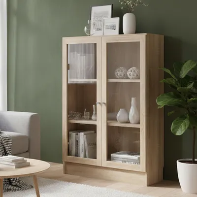 Produktbild von Bücherregal Amphan, Büroregal, Mobiler Buchhalter, Bücherbrett, 79x28 h107 cm, Eiche
