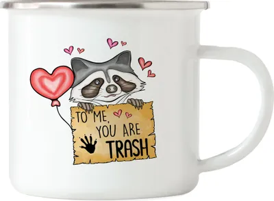 Produktbild von To Me You Are Trash Jutebeutel Sarkasmus Ironie Süßer Waschbär Valentinstag Liebe Couple Paar Geschenkidee