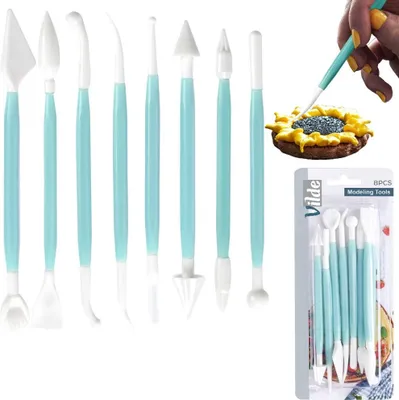 Produktbild von Vilde Modellierset für Fondant Marzipan 8-teilig 16 Funktionsteilen Dekorieren