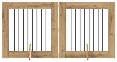 Produktbild von Hundetor mit Ständern 2 pcs Artisan-Eiche 80 x 80 cm