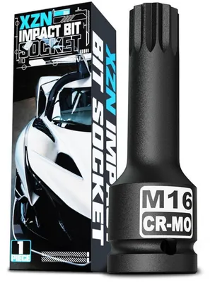 Produktbild von XZN Bit Einsatz 1/2 Zoll M16 Vielzahn Steckschlüssel CR-MO Stahl 78mm