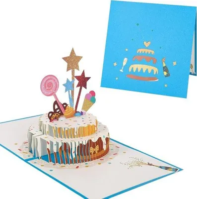 Image de Carte d'anniversaire pop-up en 3D avec enveloppe, pour garçons et filles