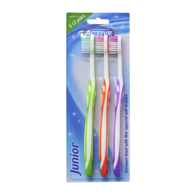 Obrázok produktu pre Aktívna Detská Elektrická Zubná Kepka pre Deti vo Veku 8-12 Rokov, Balenie 3 Kusy