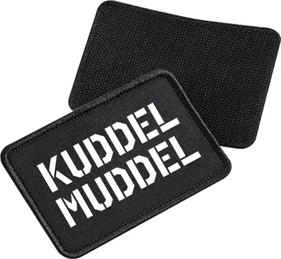 Produktbild von Huuraa Patch Kuddelmuddel Schriftzug Black 10 x 6,5cm Baumwolle Klettpatch für Mütze Geschenkidee
