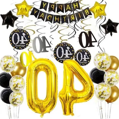 Immagine prodotto di Decorazioni per il 40° compleanno, striscioni, palloncini, nastri