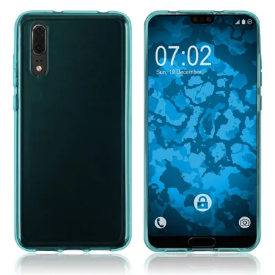 Produktbild von PhoneNatic Case kompatibel mit Huawei P20 - türkis Silikon Hülle transparent Cover