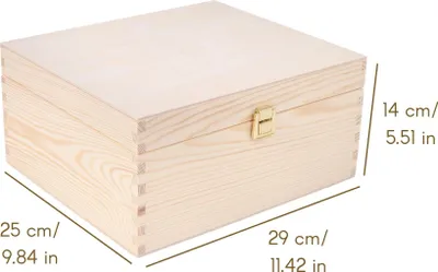Produktbild von Creative Deco Holzkiste mit Deckel Erinnerungsbox - 29 x 25 x 14 cm - Kiste mit Schloss