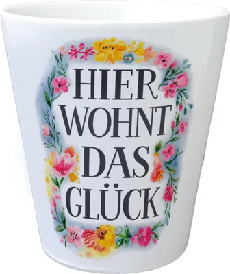 Produktbild von Hier wohnt Glück Blumentopf Blumenkranz