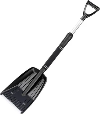 Zdjęcie produktu dla Składana łopata do śniegu – poręczna łopata – do odśnieżania – narzędzie wielofunkcyjne – 71–86 cm – czarna
