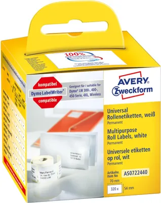 Produktbild von Rollenetiketten Universal 70x54mm VE=6x320 Stück