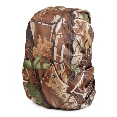 Produktbild von Wasserdichte Rucksack Regenhülle – Regenschutz Cover für Schulranzen, Fahrrad, Outdoor & Trekkingrucksäcke – Tarnfarben Camouflage Waldoptik Größe M