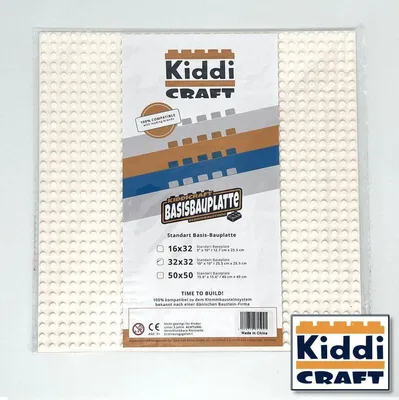 Obrázek produktu pro Základní deska 32×32 s výstupky, bílá, kompatibilní s konstrukčními kostkami