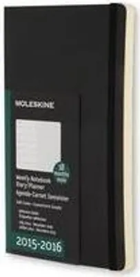 Produktbild von Moleskine 18 Monate Wochen-Notizkalender/Taschenkalender 2015/2016, Pocket, A6, Soft Cover, schwarz