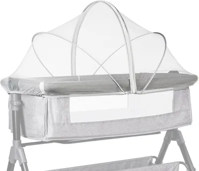 Productafbeelding van Universeel klamboe voor reisbed en baby naast wieg Co - Slaper met geruisloze rits - Gemakkelijke toegang - Fijnmazig insectennet (wit)