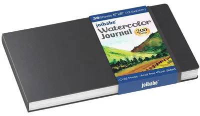 Produktbild von A5 Aquarell Journal 36 Blatt 200 g/m² Cold Press Papier Schwarz