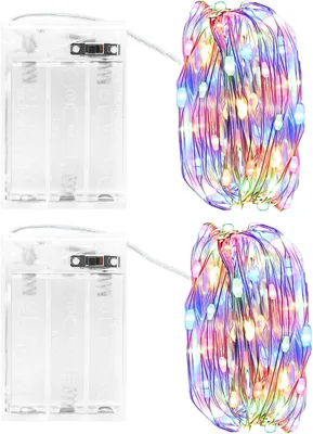 LED-Lichterkette, 2x3m, 30 LEDs, Kupferdraht, Timer, wasserdicht, mehrfarbig