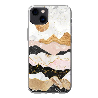 Produktbild von MuchoWow® Handyhülle Schutzhülle Hülle für iPhone 13 Marmor - Gold - Pastell Silikon Softcase Handy Hülle - Karteninhaber