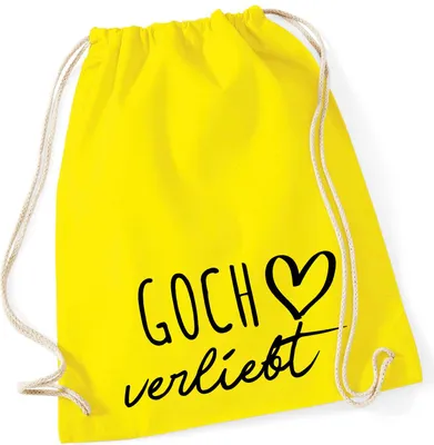 Produktbild von Huuraa Turnbeutel Goch verliebt 12 Liter Yellow Baumwolle Rucksack Geschenkidee