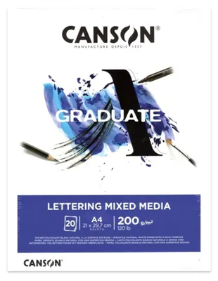 Imagen del producto de CANSON C31250P028. Bloc de dibujo CANSON GRADUATE para lettering y técnicas mixtas, formato DIN A4
