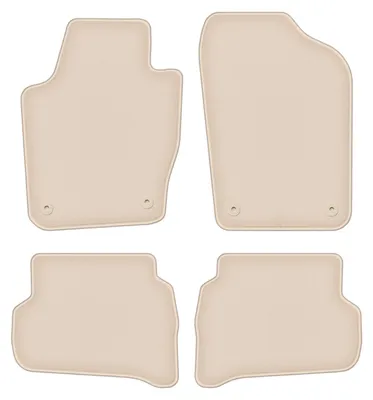 Produktbild von DURBAN Beige Velours-Fußmatten-Set für Skoda Fabia III Schrägheck, Kombi (2014-)