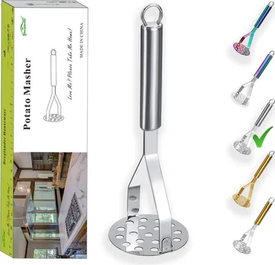 Produktbild von Edelstahl Kartoffelstampfer, Berglander Hochleistungs-Metalkartoffel-Ricer, Lebensmittelstampfer-Utensilien-Handstampfer, Gemüsefrüchte Vielseitiger Stampfer, spülmaschinenfest