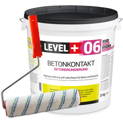 Produktbild von Betonkontakt Haftbrücke Putzgrund 20Kg Holz OSB+Farbroller 25cm Mikrofaser L+06