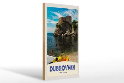 Produktbild von Holzschild Reise 20x30cm Dubrovnik Kroatien Meer Architektur