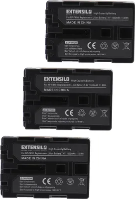 Produktbild von EXTENSILO 3x Akku kompatibel mit Sony DCR-TRV6, DCR-TRV60E, DCR-TRV480E, DCR-TRV480, DCR-TRV50, DCR-TRV530, DCR-TRV60 Kamera (1600 mAh, 7,4 V, Li-Ion)