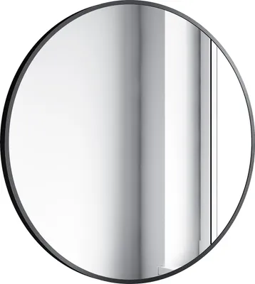 Produktbild von SONNI 60 cm runde Wandspiegel Schminkspiegel schwarz mit Aluminiumrahmen spiegel Hängespiegel