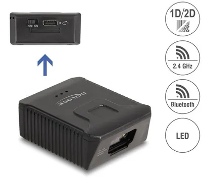 Produktbild von Delock Wearable Barcode Scanner 1D und 2D mit 2,4 GHz oder Bluetooth - für Handschuh 90606 und 90609