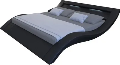 Produktbild von SalesFever Polsterbett 180 x 200 cm | LED-Beleuchtung | Bezug Kunstleder | B 216 x T 262 x H 69 cm | schwarz