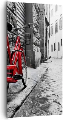 Produktbild von Bild auf Leinwand - Leinwandbild - Straße Fahrrad Kopfsteinpflaster Gebäude - 65x120cm - Wand Bild - Wanddeko - Leinwanddruck - Bilder - Kunstdruck - Leinwand bilder - Wandkunst - PA65x120-3186