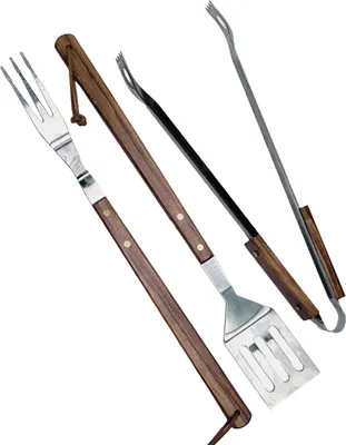 Produktbild von Grillbesteck Set Mit Grillzange Grillgabel Grillwender Stahl Verchromt BBQ Grill