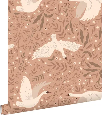 Immagine prodotto di ESTAhome carta da parati cigni rosa terracotta scuro 50 x 900 cm