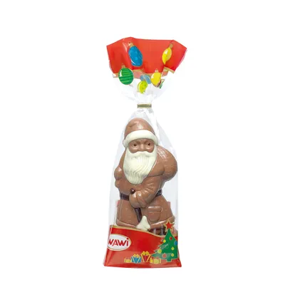Produktbild von WAWI Weihnachtsmann Hohlfigur aus Edelvollmilch Schokolade 125g