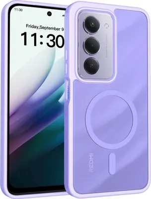 Produktbild von Magnetisch Hülle für Xiaomi Redmi 15 5G/4G, Kompatibel mit MagSafe, Transluzente Matt Rückseite Stoßfeste Handyhülle Lila