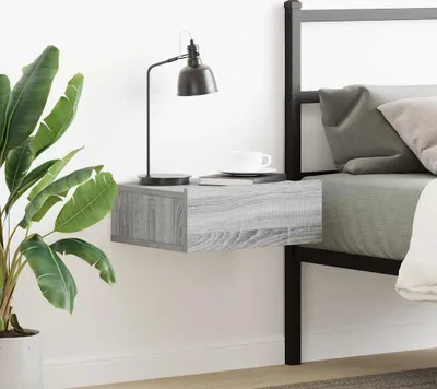 Obrázok produktu pre vidaXL Závesný nočný stolík Grey Sonoma 40x30x15 cm Drevo Materiál