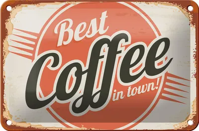 Produktbild von Blechschild Retro 18x12cm Kaffee best Coffee in town