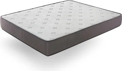 A mattress floating on a white background with a shadow underneath.