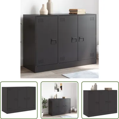 Produktbild von The Living Store Sideboard Schwarz 99x39x73 cm Stahl